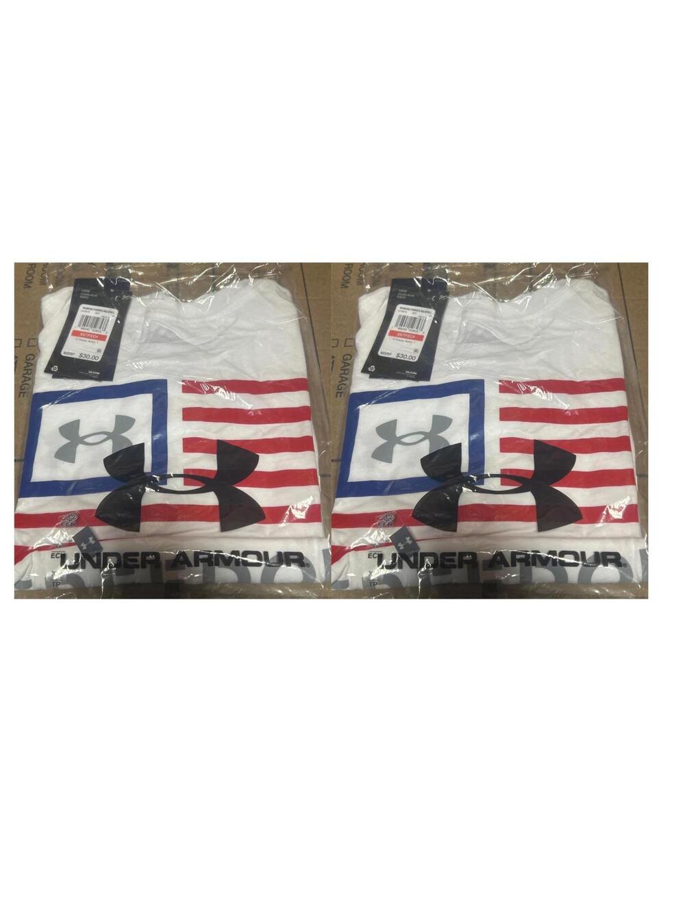 Under Armour Women’s Freedom Banner T-Shirt XS White Red Blue 2 Pack
